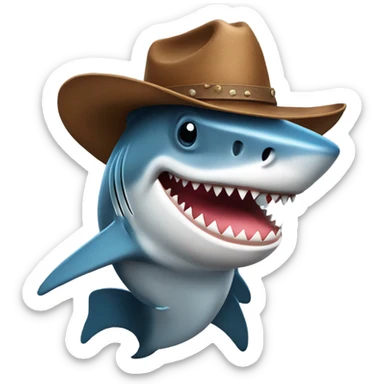 shark with a cowboy hat sticker