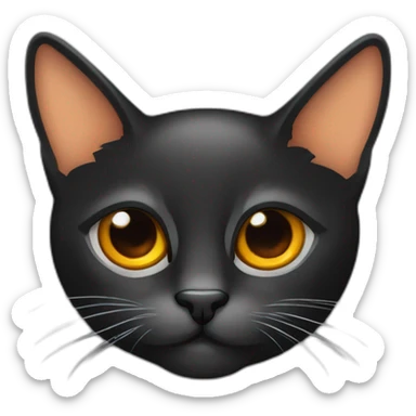 gato preto de coleira laranja com olho embaçado sticker
