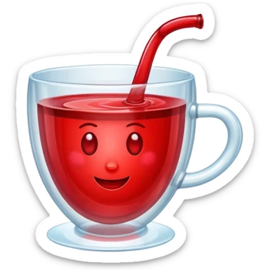 Cherry red on a cup sticker