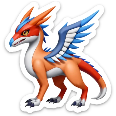 Meloetta-Latias-Wargreymon-Sergal-Pokémon-Digimon-Fakémon-fusion-hybrid-creature sticker