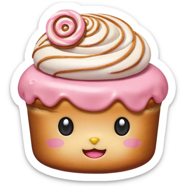 my emoji is hellokitty with cinnamon roll sticker