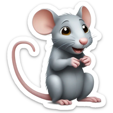 Mischievous rat, rubbing its paws togheter sticker