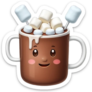 mug of cocoa with marshmallows sticker