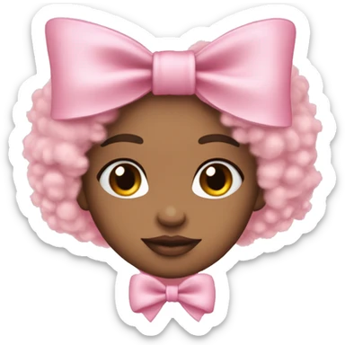create a coquette clean girl fuzzy baby pink bow  sticker