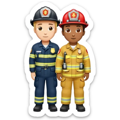Fireman and Paramedic standing together sticker