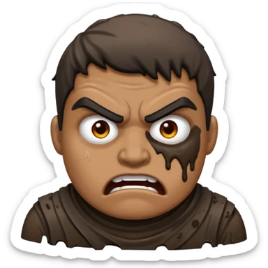 Rahjeed covered in dirty chunky mud angry sticker