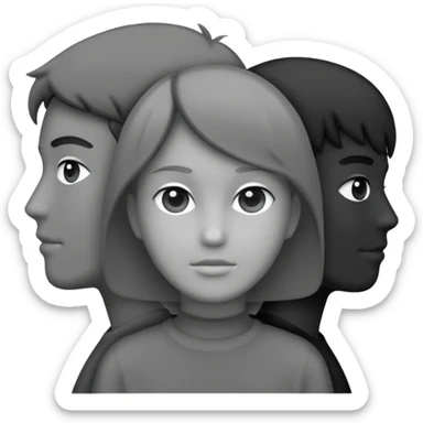 grey silhouette of a group of three sticker