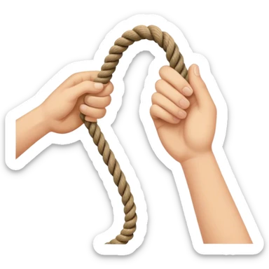 hand letting go a rope fall sticker