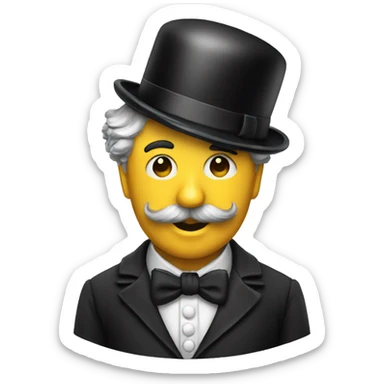 Charlie Chaplin bow with hat removing  sticker