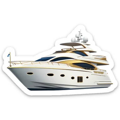 Luxury Yacht - Azimut 72 (Model Year: 2020) (Iconic colour: White with gold trim) sticker