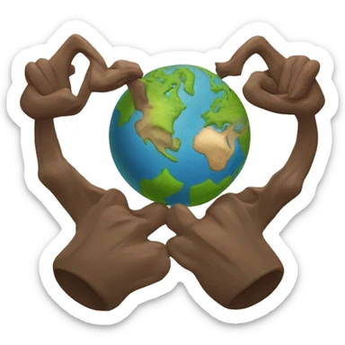 Planeta tierra con brazos y piernas  sticker
