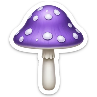 cogumelo fantasma fantasma roxo e branco sticker