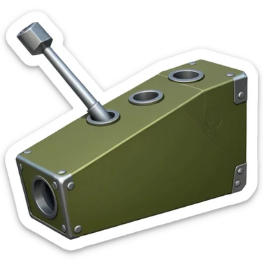 generate a realistic elongated parallelepiped anti-tank mine sticker