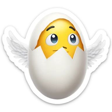 Egg wearing wings sticker