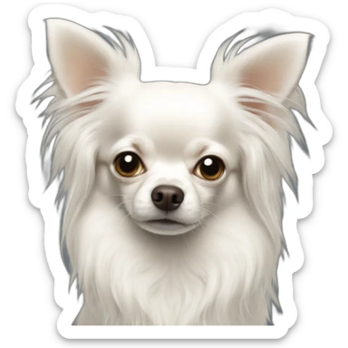 Longhair white chihuahua that doesn’t want to go outside sticker