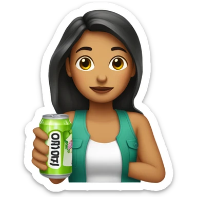 girl with bars canned margaritas sticker