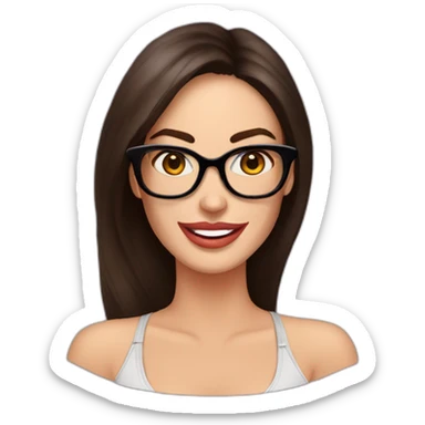 Megan Fox sonriente con lentes y un bebé sticker