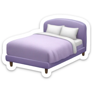 White and light purple cosy bed  sticker