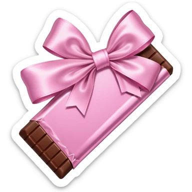 Chocolate with baby pink wrapping and pink bow sticker