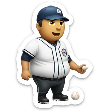 Fat Korean baseball umpire  sticker
