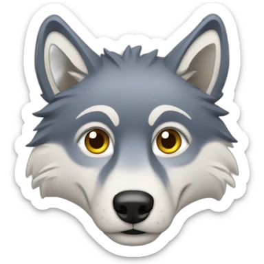 un loup avec des taches viollettes sticker