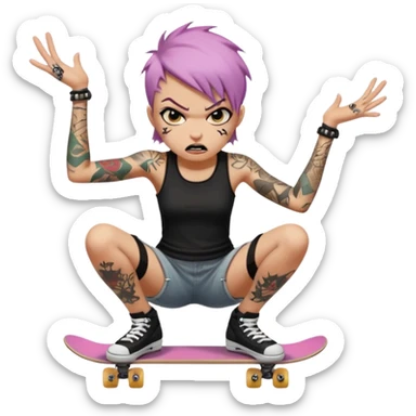 Skater punk girl mugshot sticker