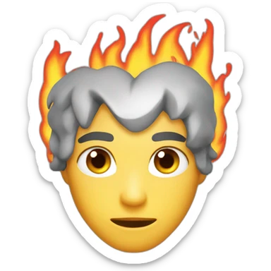 Fire hearts eyes sticker