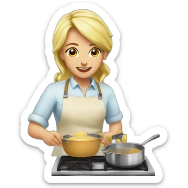Rubia cocinando sticker