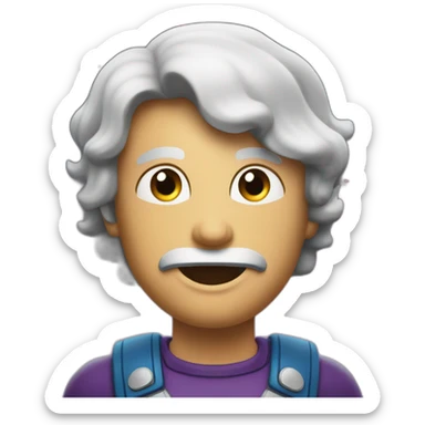 Mec avec une mâchoire carré qui est musclé avec le font de la galaxie sticker