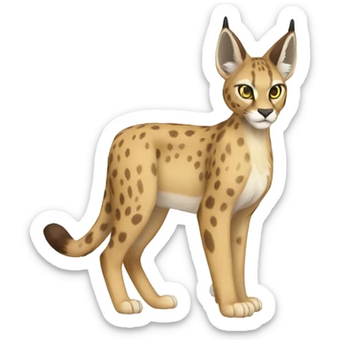 spotted Lynx-Caracal-Fakemon-hybrid full body sticker