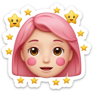 𝔅𝔩𝔲𝔰𝔥𝔦𝔫𝔤 𝔢𝔪𝔬𝔧𝔦 𝔣𝔞𝔠𝔢 𝔴𝔦𝔱𝔥 𝔰𝔱𝔞𝔯𝔰 𝔞𝔯𝔬𝔲𝔫𝔡 𝔱𝔥𝔢 𝔥𝔢𝔞𝔡✨ sticker