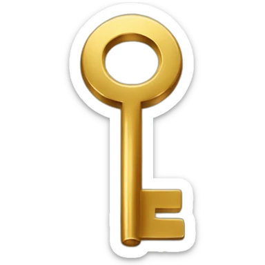 Gold key - question mark sticker
