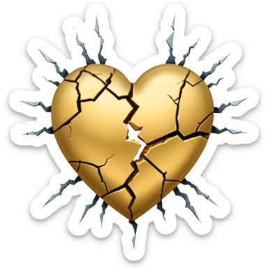 Make a heart with one crack down the middle making it split into two. Fill the crack with gold sticker