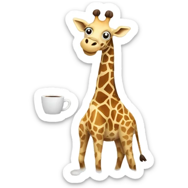 giraffe sipping coffee  sticker