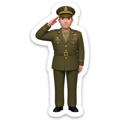 militar saludando sticker