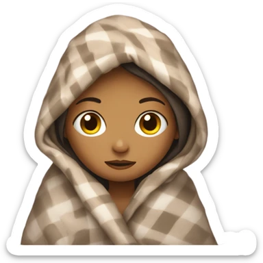 Girl snuggled in a blanket sticker