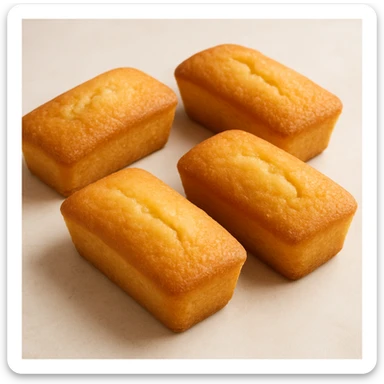 realistic photo of Italian plumcake snacks, soft and golden plumcakes on a light background sticker