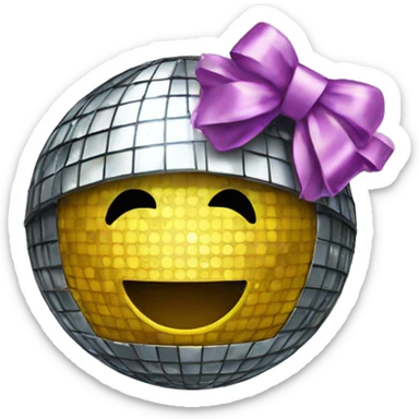 Discoball with bow sticker