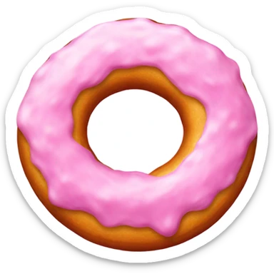 Hairy pink donut sticker