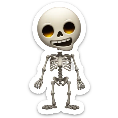 a skeleton shrugging emote sticker