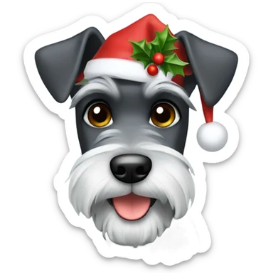 A christmas Miniature schnauzer  sticker