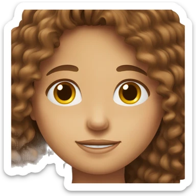 gril with brown long hair and boy with brown curly hair sticker
