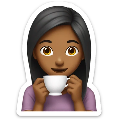 Girl yapping with tea sticker