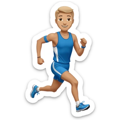 businessman running a marathon, face to camera sticker