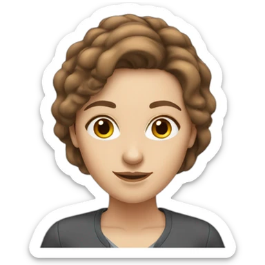  Caucasian woman with brown hair promoted at work sticker