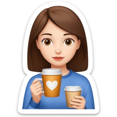 girl with coffee in the hand sticker