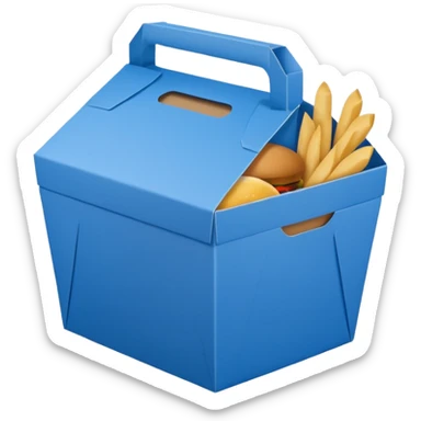 Takeaway Food Box blue sticker