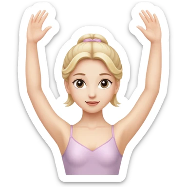female ballet dancer, blond hair, arms raised, no pink color sticker