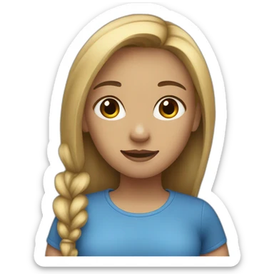 Girl with blue eay and dark blond hear sticker