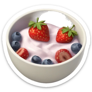 fruit yogurt bowl with strawberries and grapes sticker